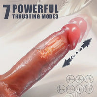 9.4in Silicone Thrusting Vibrating Rotating Heating Remote Control Dildo