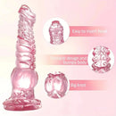9.4in Transparent Phallic Dildo Sex Toy Tentacle Animal Knot Dildo For Female