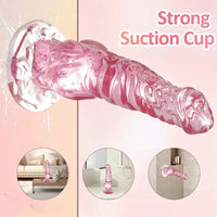 9.4in Transparent Phallic Dildo Sex Toy Tentacle Animal Knot Dildo For Female