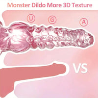 9.4in Transparent Phallic Dildo Sex Toy Tentacle Animal Knot Dildo For Female
