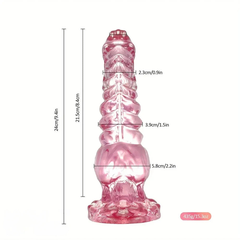 9.4in Transparent Phallic Dildo Sex Toy Tentacle Animal Knot Dildo For Female