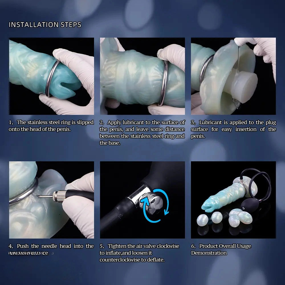 9.52in Ovipositor Egg Laying Inflatable Dildo Soft Masturbator Adult Toy