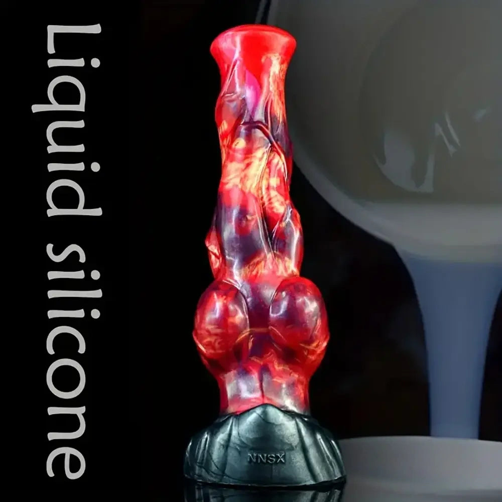 9.57in Animal Big Dog Silicone Soft Dildo With Strong Suction Base