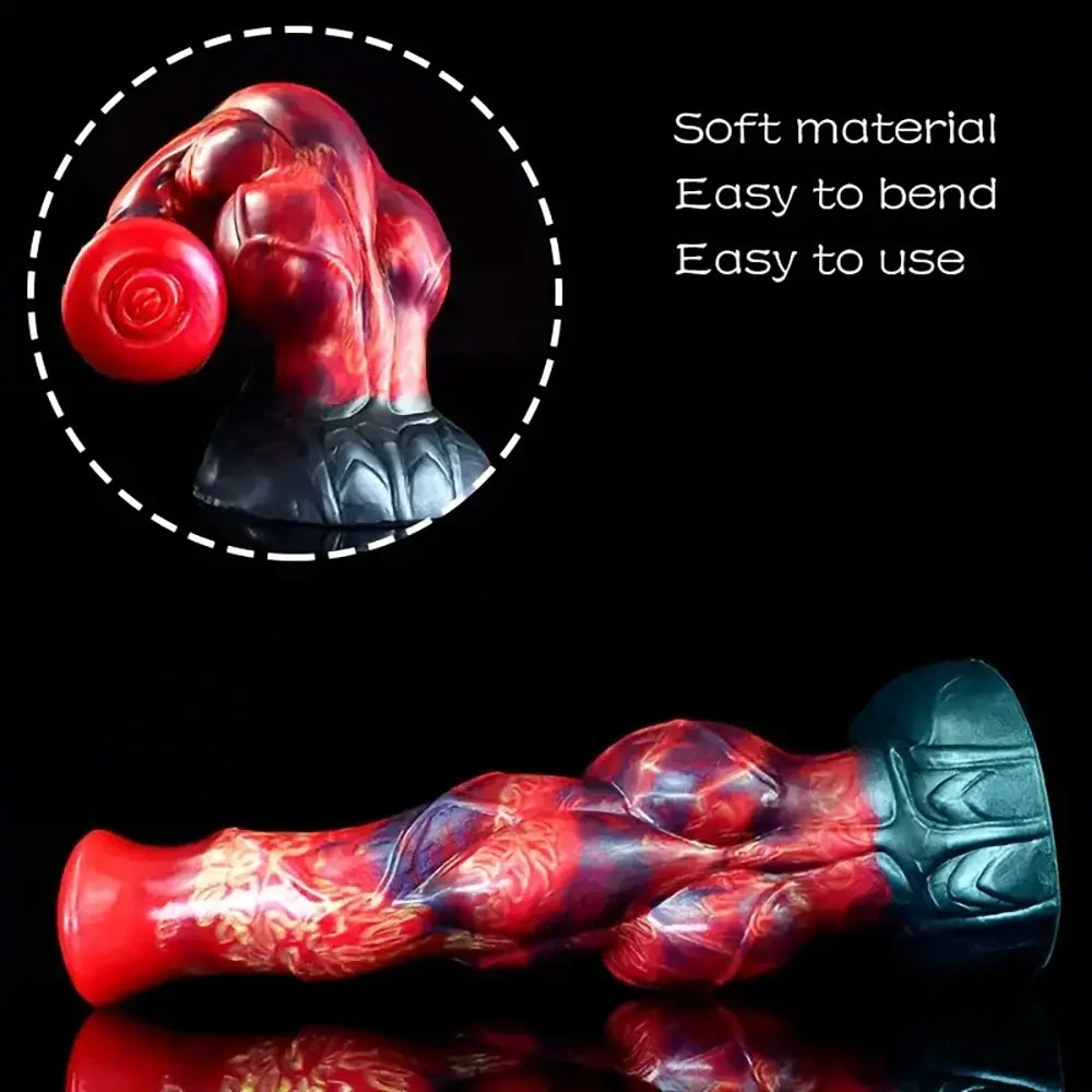 9.57in Animal Big Dog Silicone Soft Dildo With Strong Suction Base
