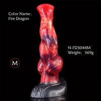 9.57in Animal Big Dog Silicone Soft Dildo With Strong Suction Base