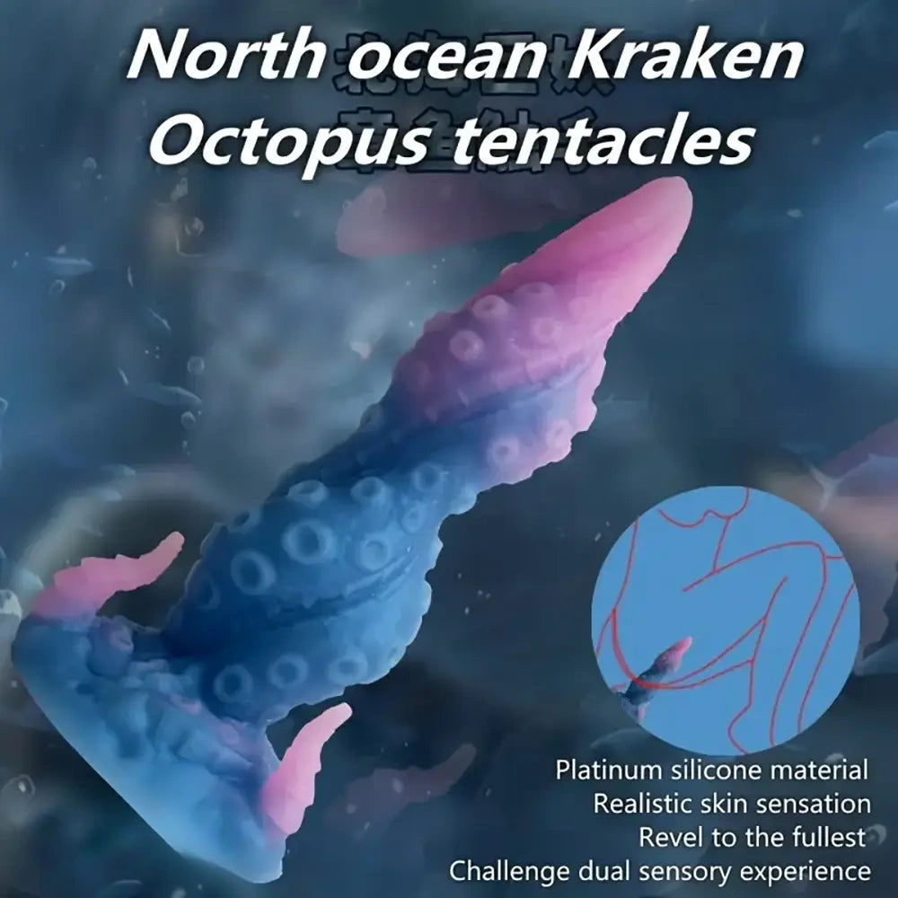 9.57in Big Monster Tentacle Octopus Silicone Soft Animal Penis Sex Toy