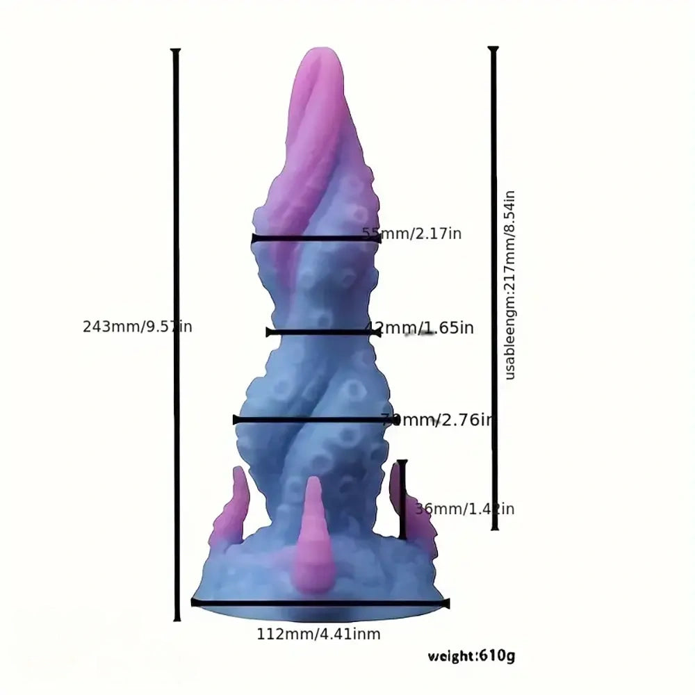 9.57in Big Monster Tentacle Octopus Silicone Soft Animal Penis Sex Toy