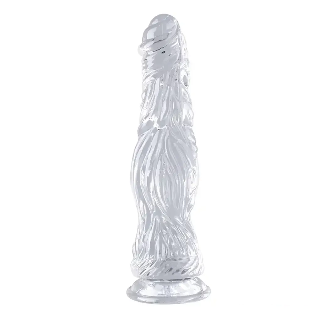 9.5in 10.7in 11.8in Clear Crystal Huge Animal Dildo For Love Sex Toy