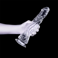 9.5in 10.7in 11.8in Clear Crystal Huge Animal Dildo For Love Sex Toy