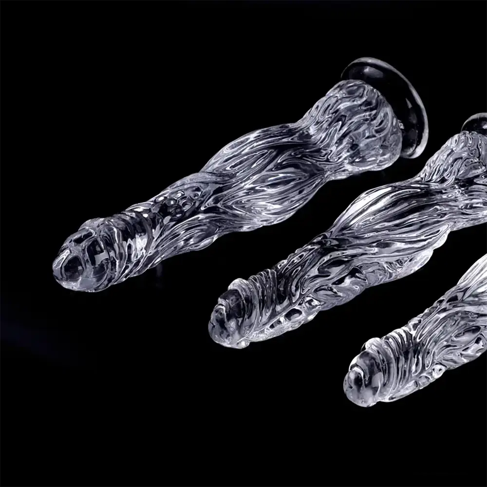 9.5in 10.7in 11.8in Clear Crystal Huge Animal Dildo For Love Sex Toy