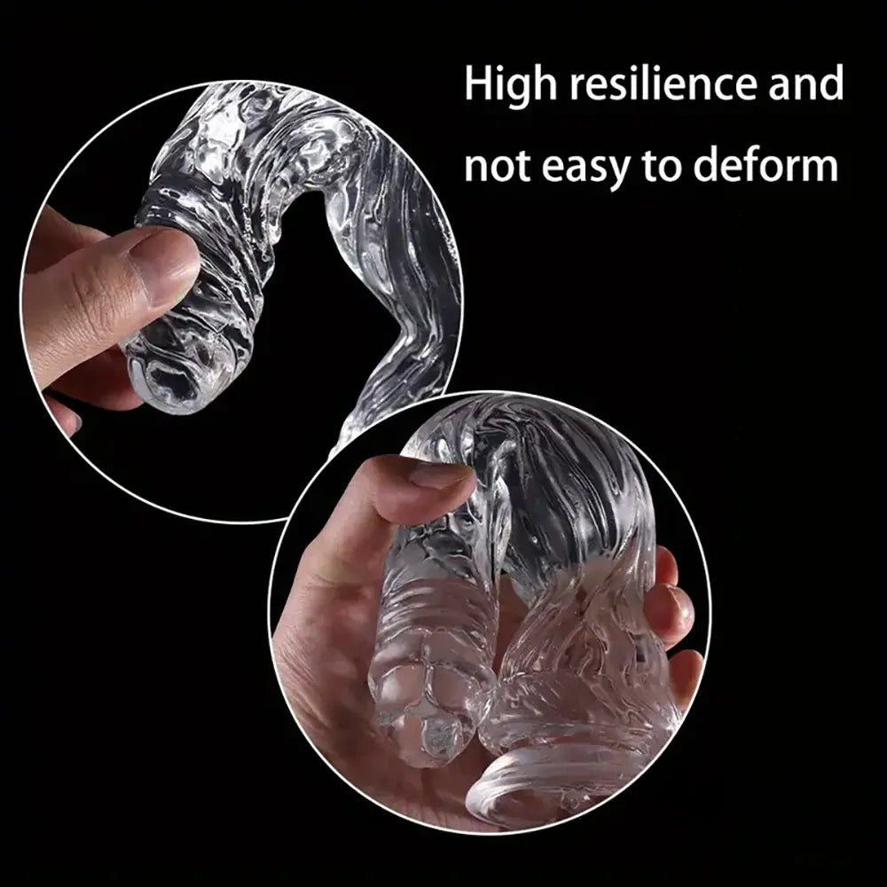 9.5in 10.7in 11.8in Clear Crystal Huge Animal Dildo For Love Sex Toy