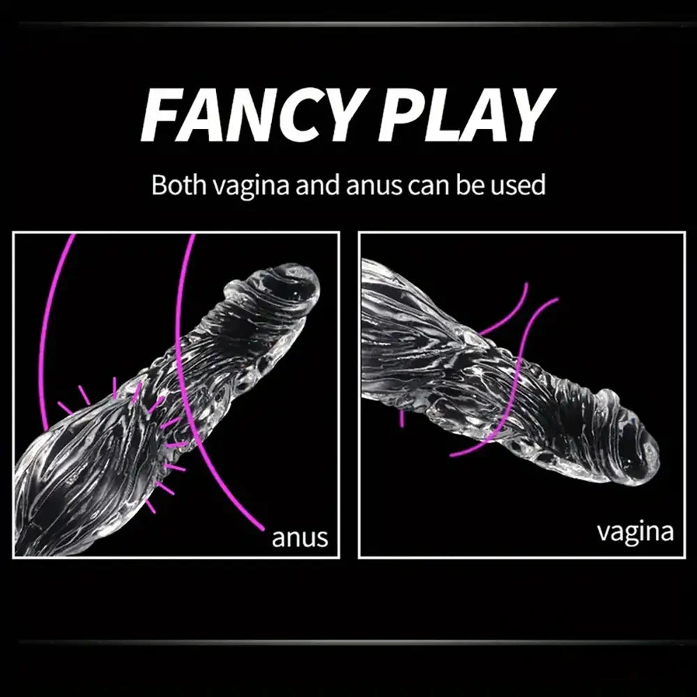 9.5in 10.7in 11.8in Clear Crystal Huge Animal Dildo For Love Sex Toy