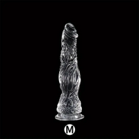 9.5in 10.7in 11.8in Clear Crystal Huge Animal Dildo For Love Sex Toy