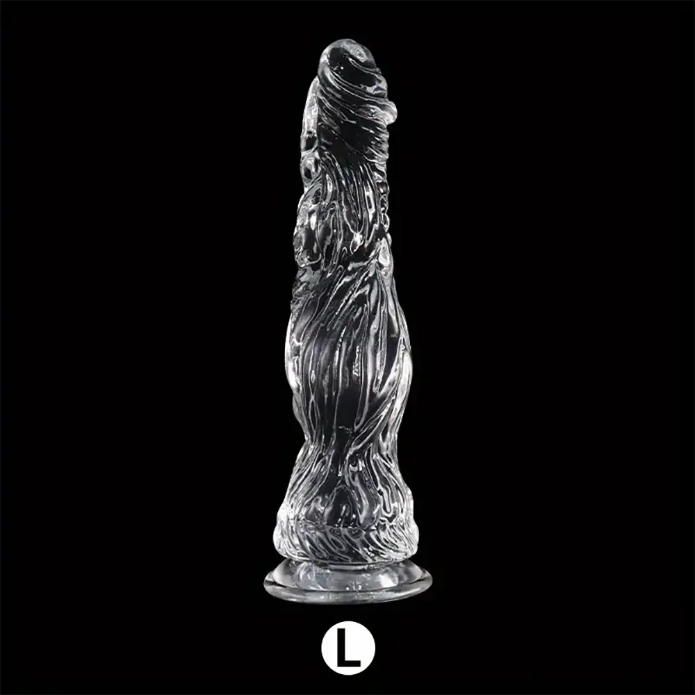 9.5in 10.7in 11.8in Clear Crystal Huge Animal Dildo For Love Sex Toy