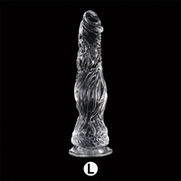 9.5in 10.7in 11.8in Clear Crystal Huge Animal Dildo For Love Sex Toy