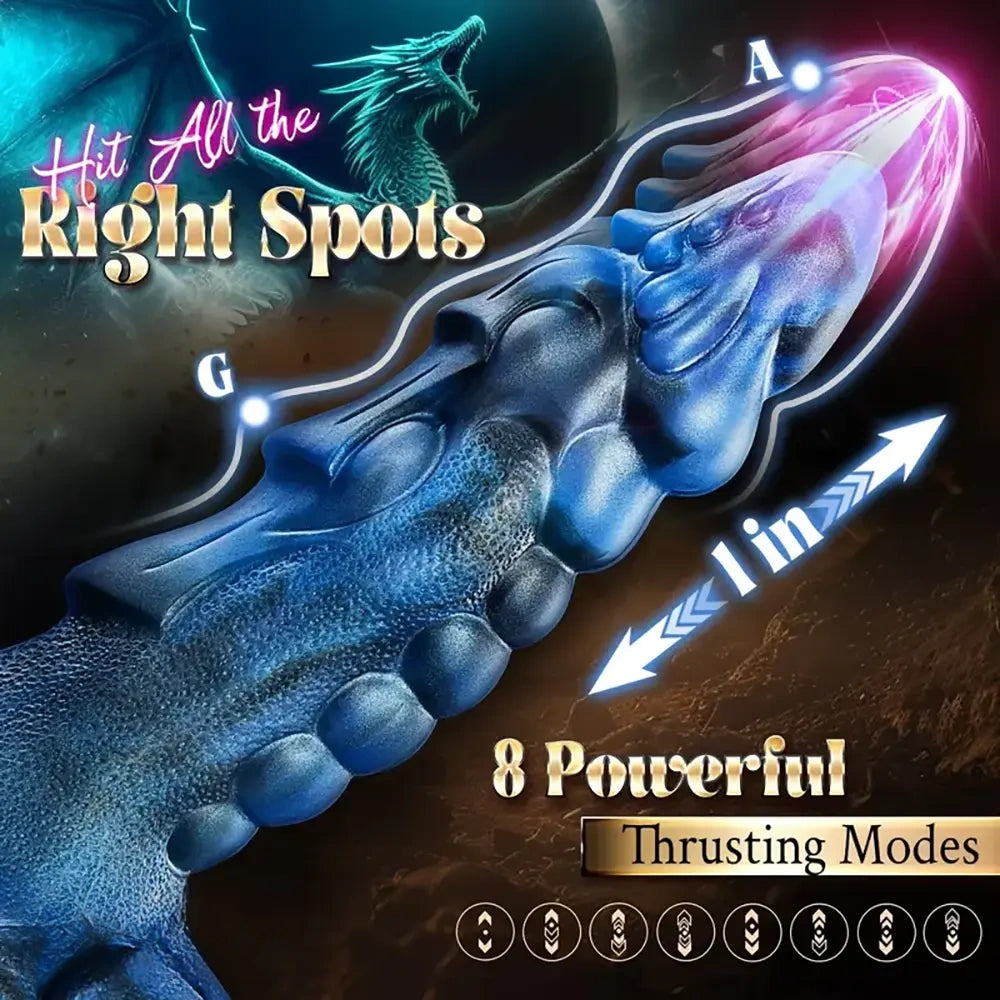 9.5in Big Thrusting 5 IN1 Fantasy Monster Dildo With 8 Thrusting Vibration