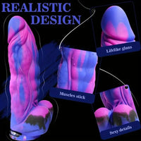 9.5in Fantasy Realistic Thick Gspot Soft Silicone Anal Dildo Adult Sex Toy