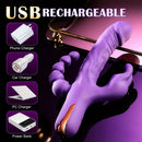 9.5in Silicone 3in1 Soft Vibrating Dildo Rabbit Vibrator For Women