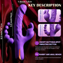 9.5in Silicone 3in1 Soft Vibrating Dildo Rabbit Vibrator For Women