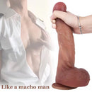 9.5in Superb Flesh-like Silicone Real Feeling Big Dual Density Dildo