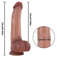 9.5in Superb Flesh-like Silicone Real Feeling Big Dual Density Dildo