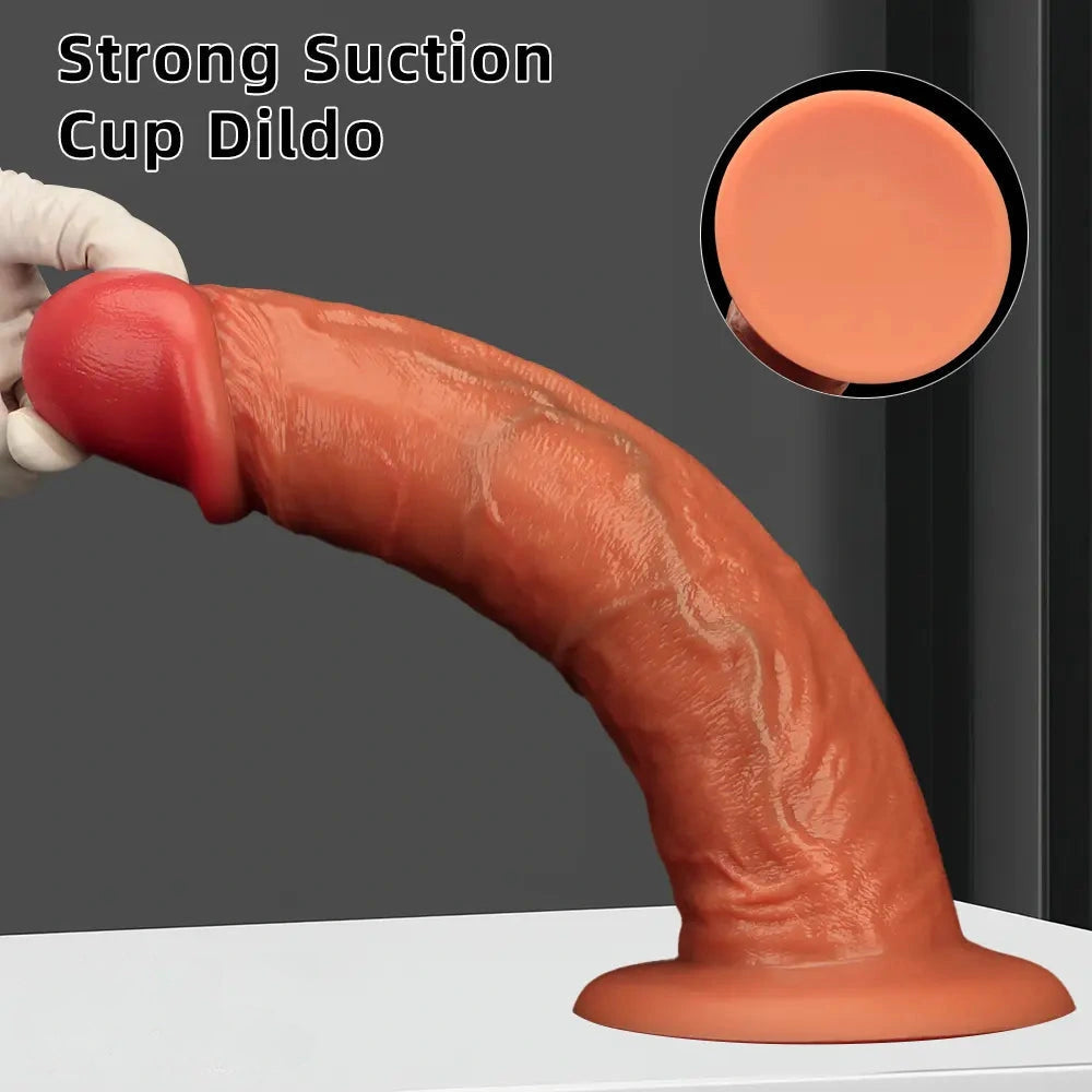 9.64in 11.41in 13in Liquid Silicone Egg-free Upturned Soft Big Real Dildo