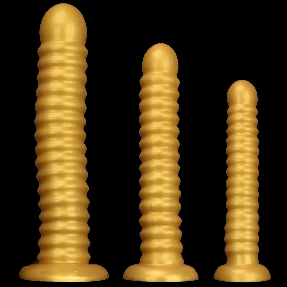 9.64in 11.81in 13.18in Golden Silicone Thread Soft Big Dildo For Pleasure