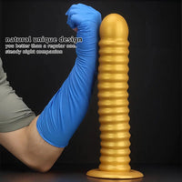 9.64in 11.81in 13.18in Golden Silicone Thread Soft Big Dildo For Pleasure