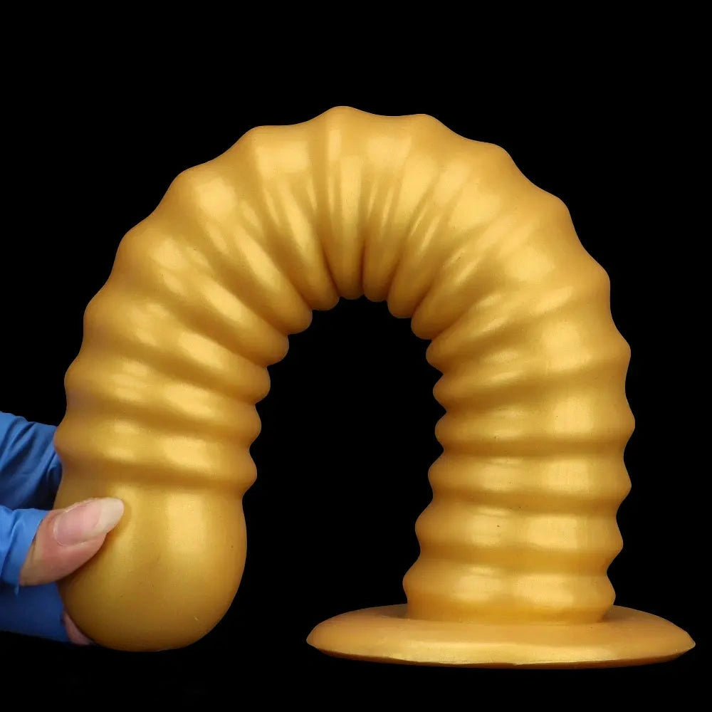 9.64in 11.81in 13.18in Golden Silicone Thread Soft Big Dildo For Pleasure