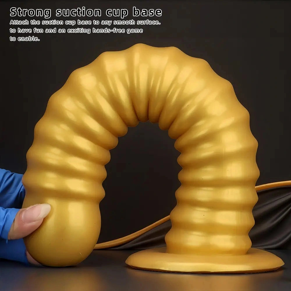 9.64in 11.81in 13.18in Golden Silicone Thread Soft Big Dildo For Pleasure