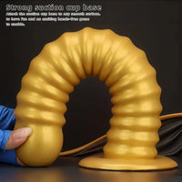 9.64in 11.81in 13.18in Golden Silicone Thread Soft Big Dildo For Pleasure