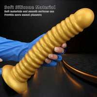 9.64in 11.81in 13.18in Golden Silicone Thread Soft Big Dildo For Pleasure