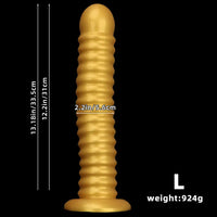 9.64in 11.81in 13.18in Golden Silicone Thread Soft Big Dildo For Pleasure