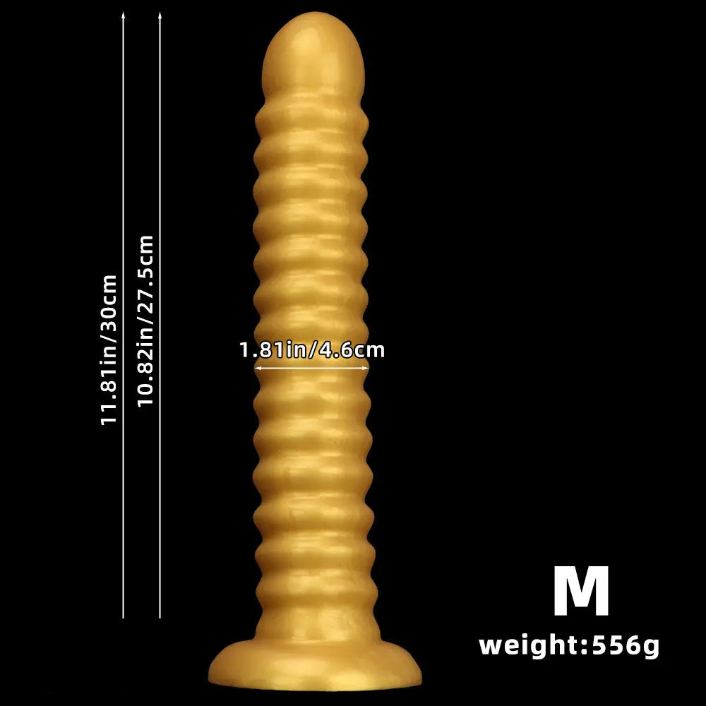 9.64in 11.81in 13.18in Golden Silicone Thread Soft Big Dildo For Pleasure