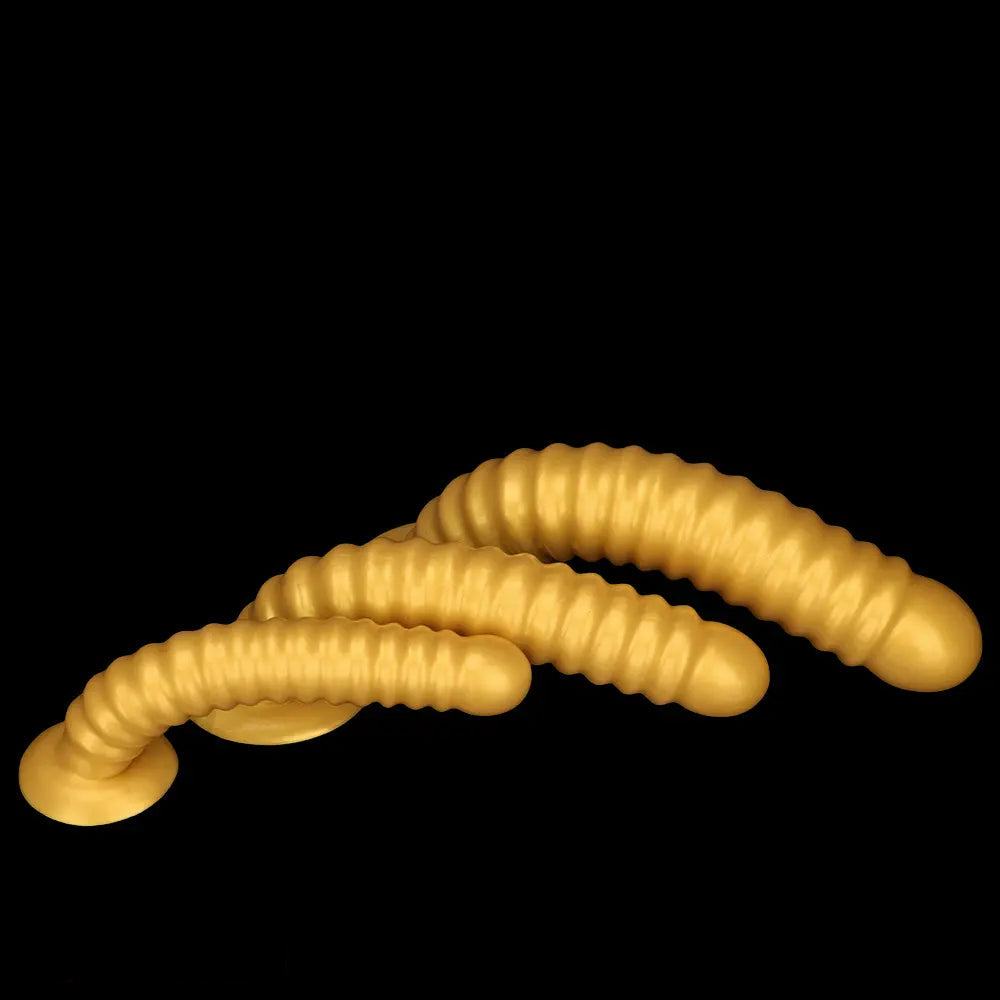 9.64in 11.81in 13.18in Golden Silicone Thread Soft Big Dildo For Pleasure