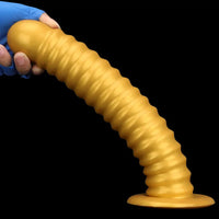 9.64in 11.81in 13.18in Golden Silicone Thread Soft Big Dildo For Pleasure