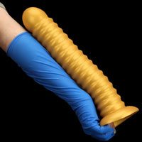 9.64in 11.81in 13.18in Golden Silicone Thread Soft Big Dildo For Pleasure