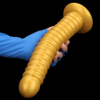 9.64in 11.81in 13.18in Golden Silicone Thread Soft Big Dildo For Pleasure