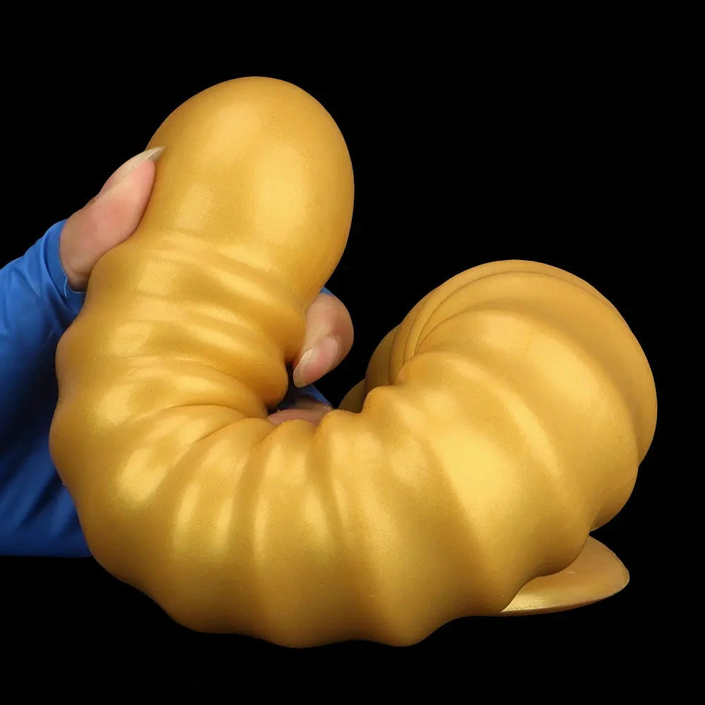 9.64in 11.81in 13.18in Golden Silicone Thread Soft Big Dildo For Pleasure