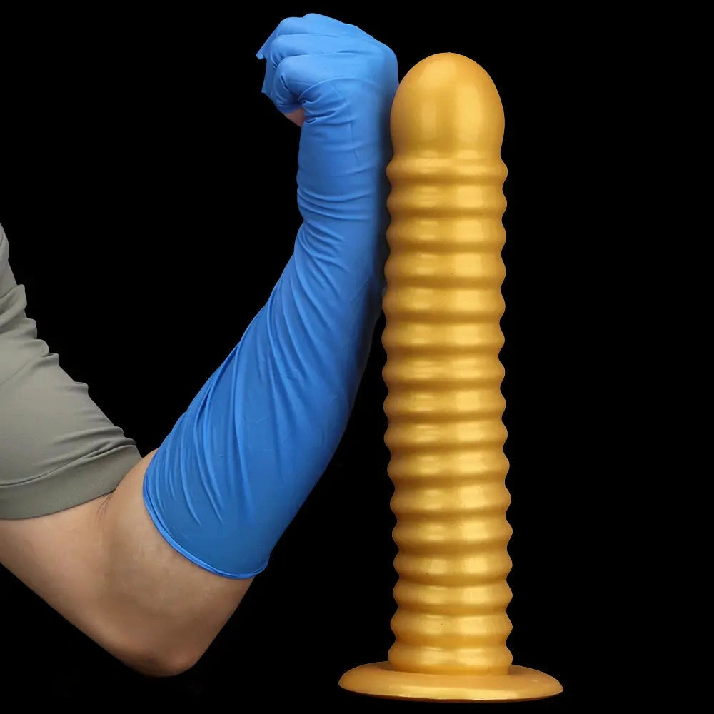 9.64in 11.81in 13.18in Golden Silicone Thread Soft Big Dildo For Pleasure