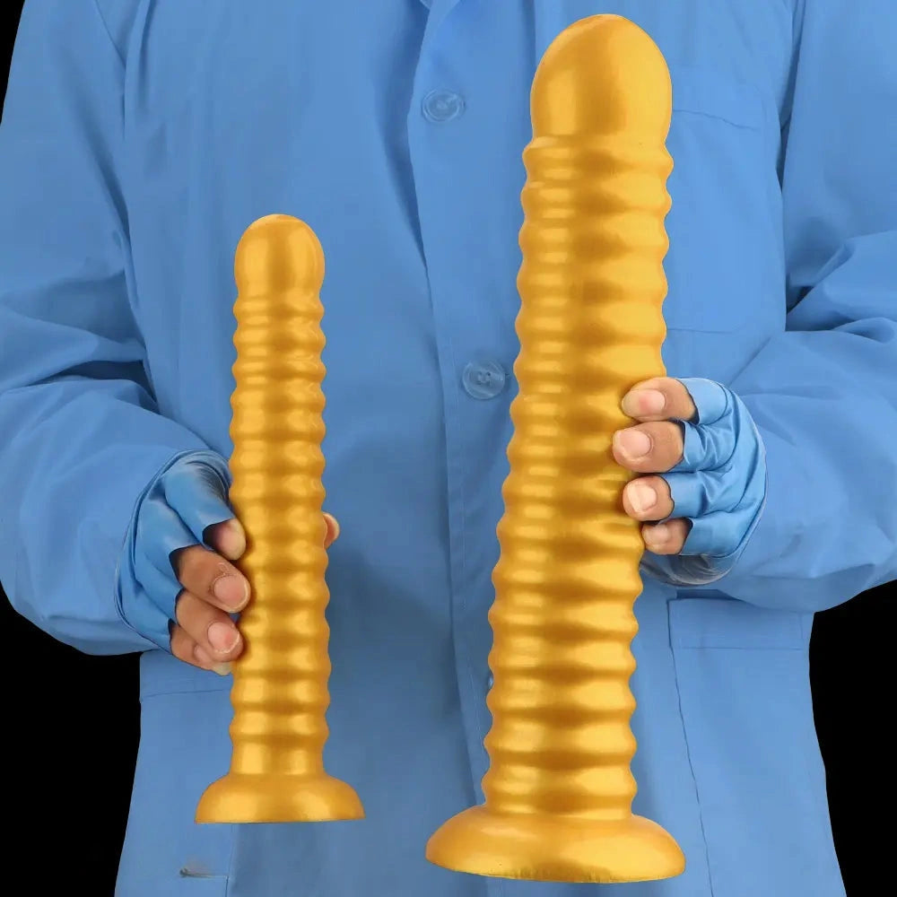 9.64in 11.81in 13.18in Golden Silicone Thread Soft Big Dildo For Pleasure
