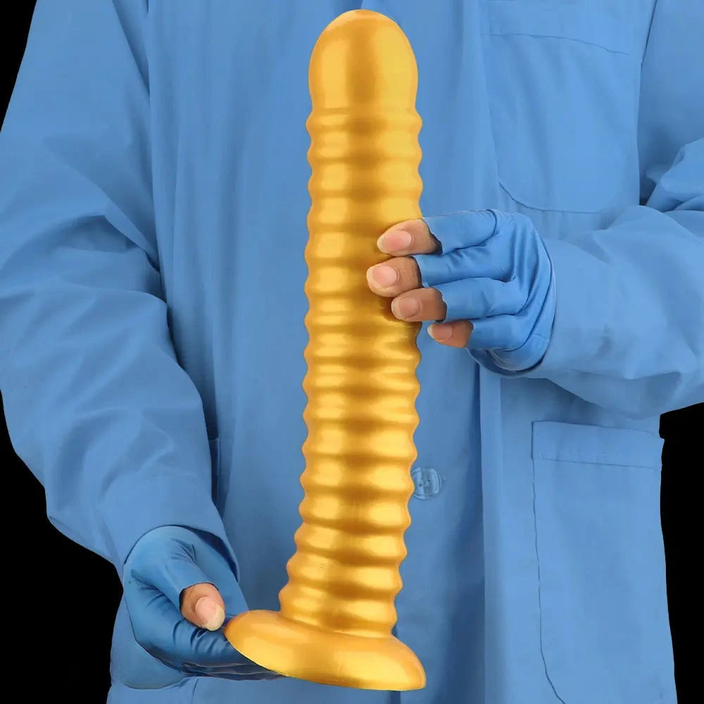 9.64in 11.81in 13.18in Golden Silicone Thread Soft Big Dildo For Pleasure