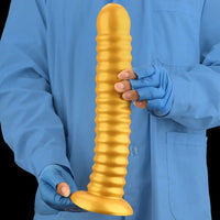 9.64in 11.81in 13.18in Golden Silicone Thread Soft Big Dildo For Pleasure