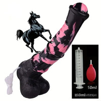 9.64in 13.77 Big Horse Animal Cock Silicone Ejaculation Dildo For Anus