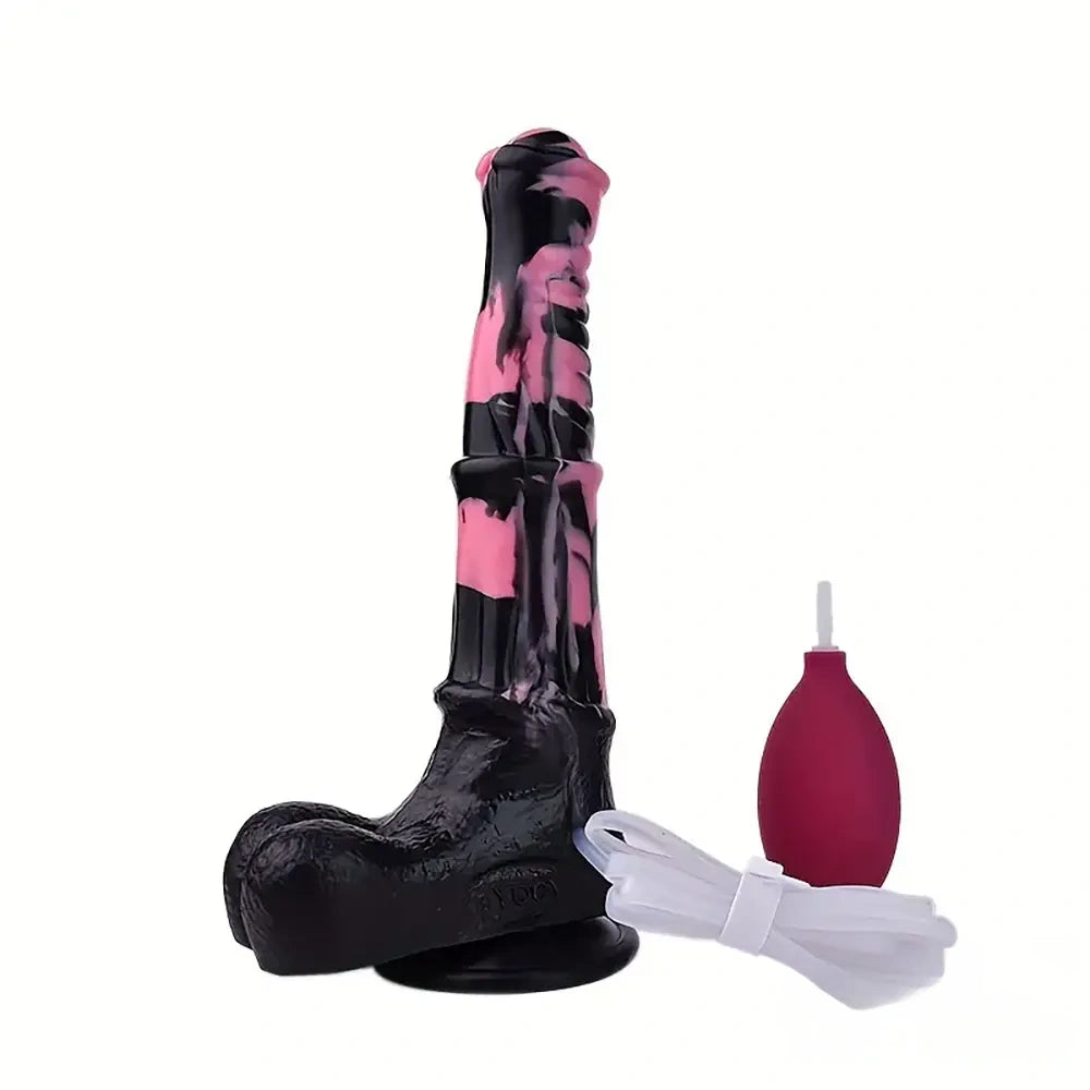 9.64in 13.77 Big Horse Animal Cock Silicone Ejaculation Dildo For Anus