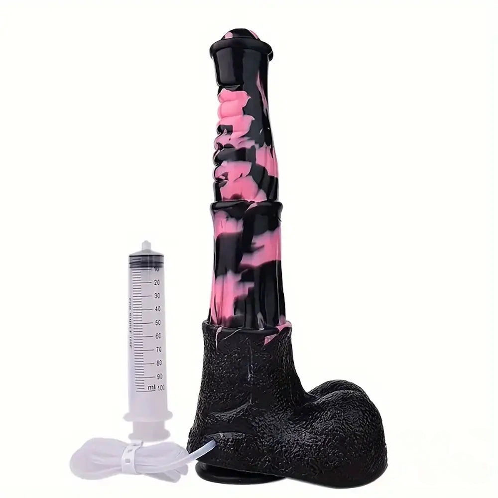 9.64in 13.77 Big Horse Animal Cock Silicone Ejaculation Dildo For Anus