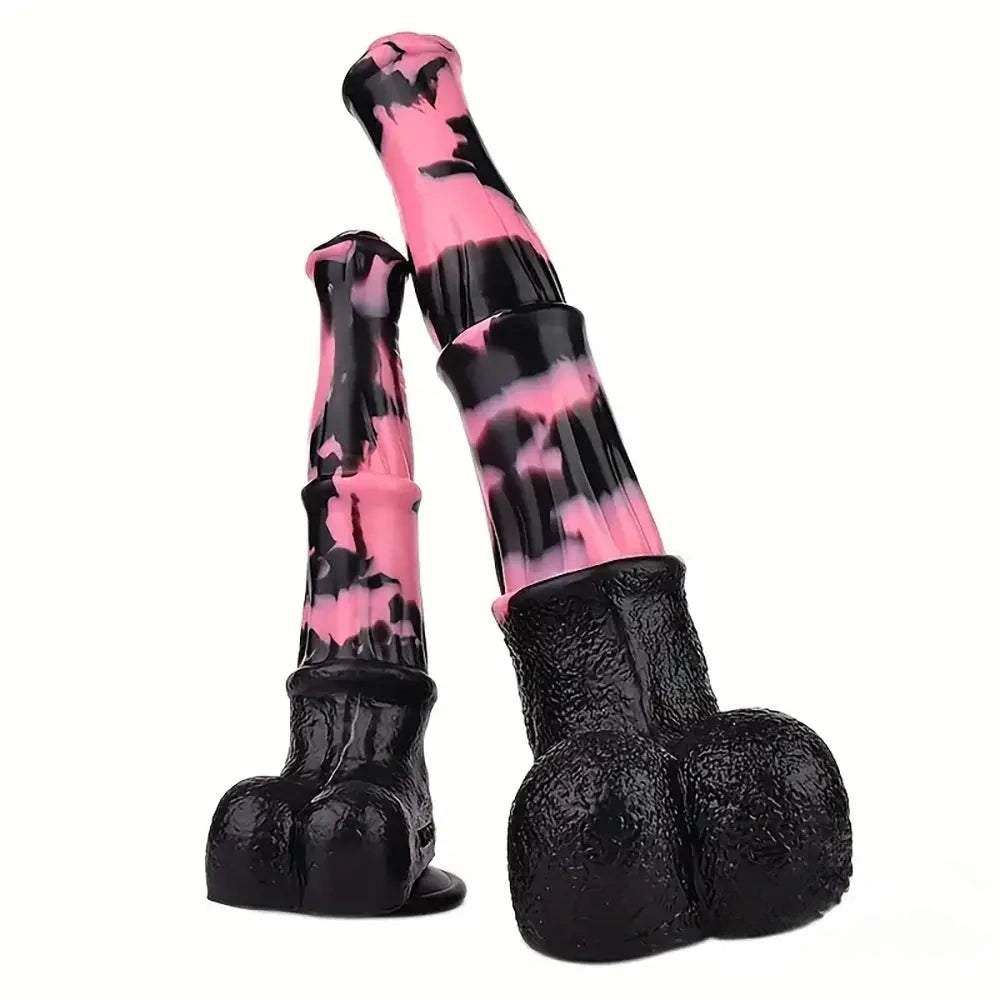 9.64in 13.77 Big Horse Animal Cock Silicone Ejaculation Dildo For Anus