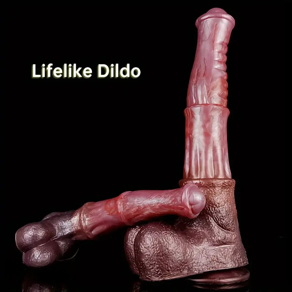 9.64in 13.77in Silicone Soft Animal Big Long Horse Cock Dildo For Men