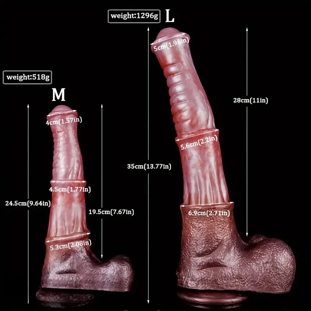 9.64in 13.77in Silicone Soft Animal Big Long Horse Cock Dildo For Men