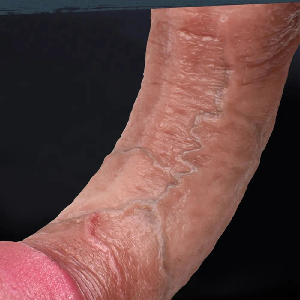 9.64in 8.07in Real Skin Lifelike Big Cock Soft Dildo With Suction Cup
